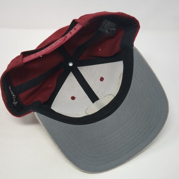 Brixton Supply Trademark Snapback Hat Red One Size Colorblock Adjustable - Picture 7 of 11